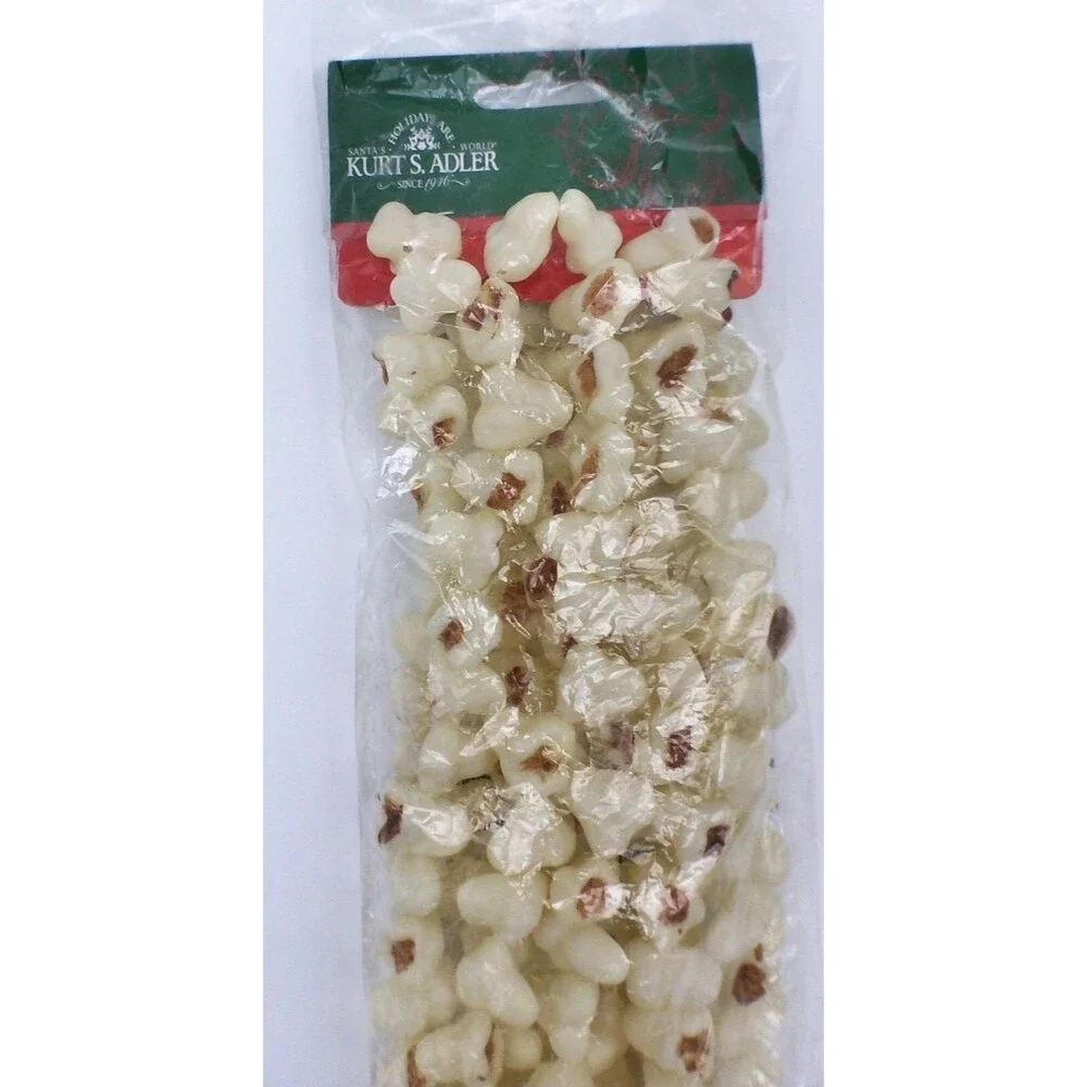 Kurt Adler Ornament Popcorn Garland Xmas Fake Food Christmas Decoration 9Ft NEW